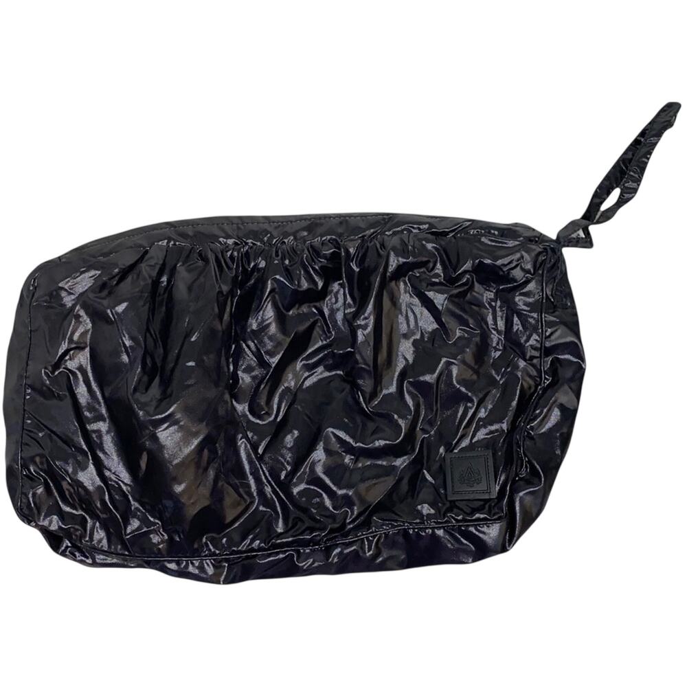 Rainforest Black Patent Cosmetic Bag Travel Toiletry Pouch 8.5x12.25‎